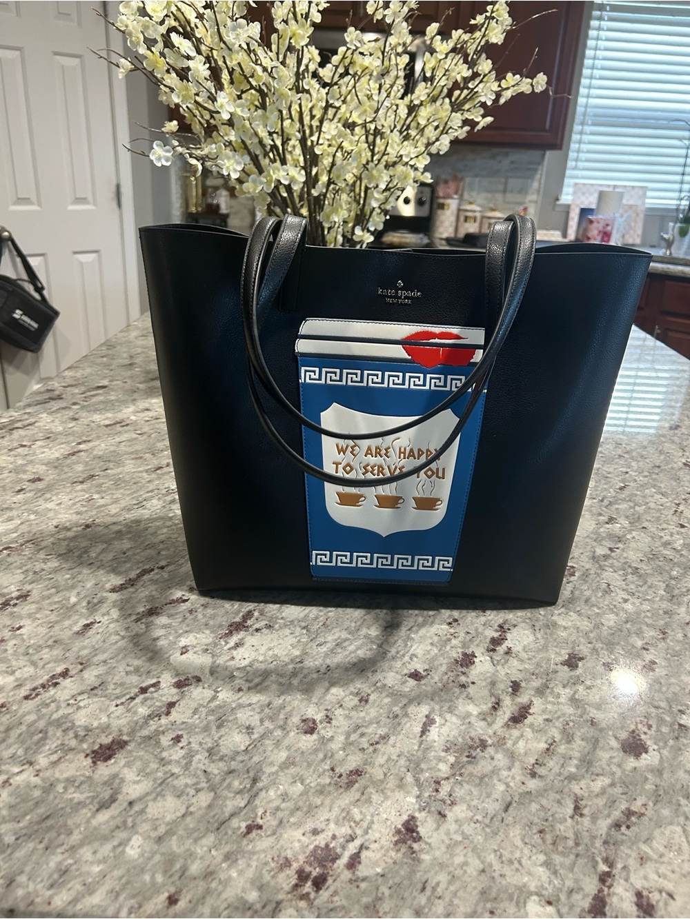 kate spade Coffee Break Large Black Tote - NWT